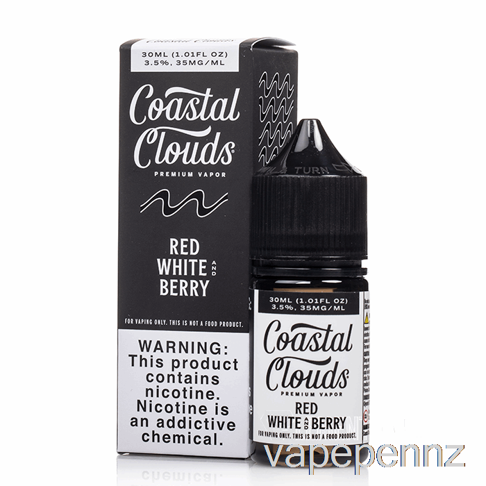 Red White and Berry - Coastal Clouds Salt - 30mL 50mg VAPE NZ